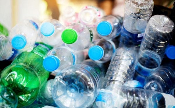 pile of empty plastic water bottles