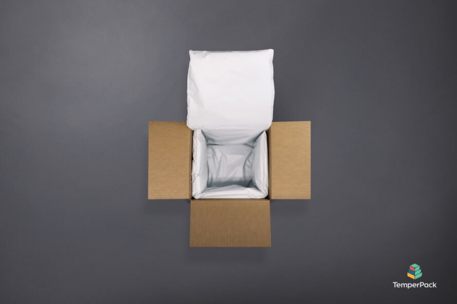 cardboard box with fluffy white packaging