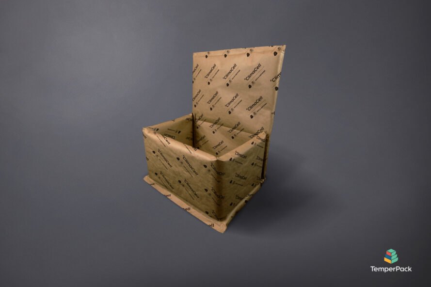 paper-like box with words printed on it