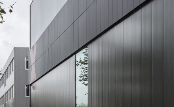 close-up of glossy black building